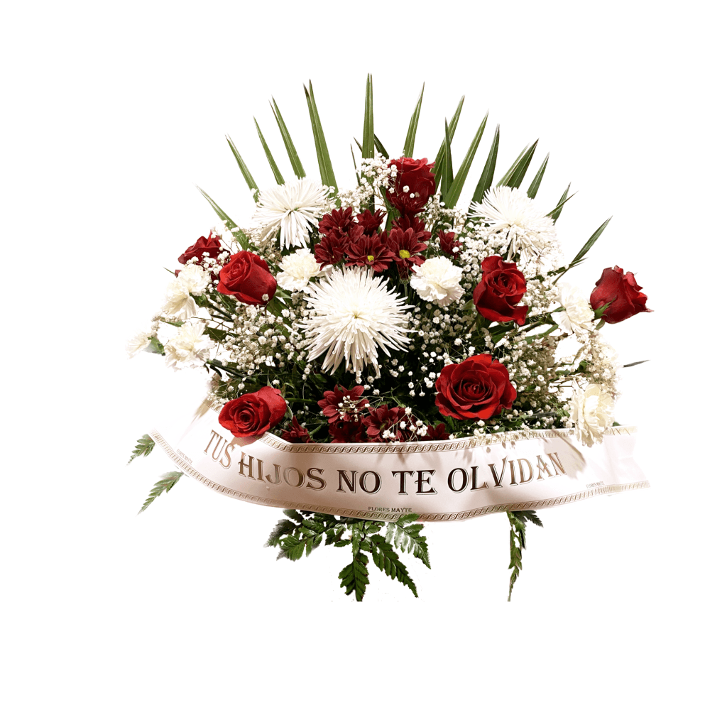 centro de flores con rosa rojas