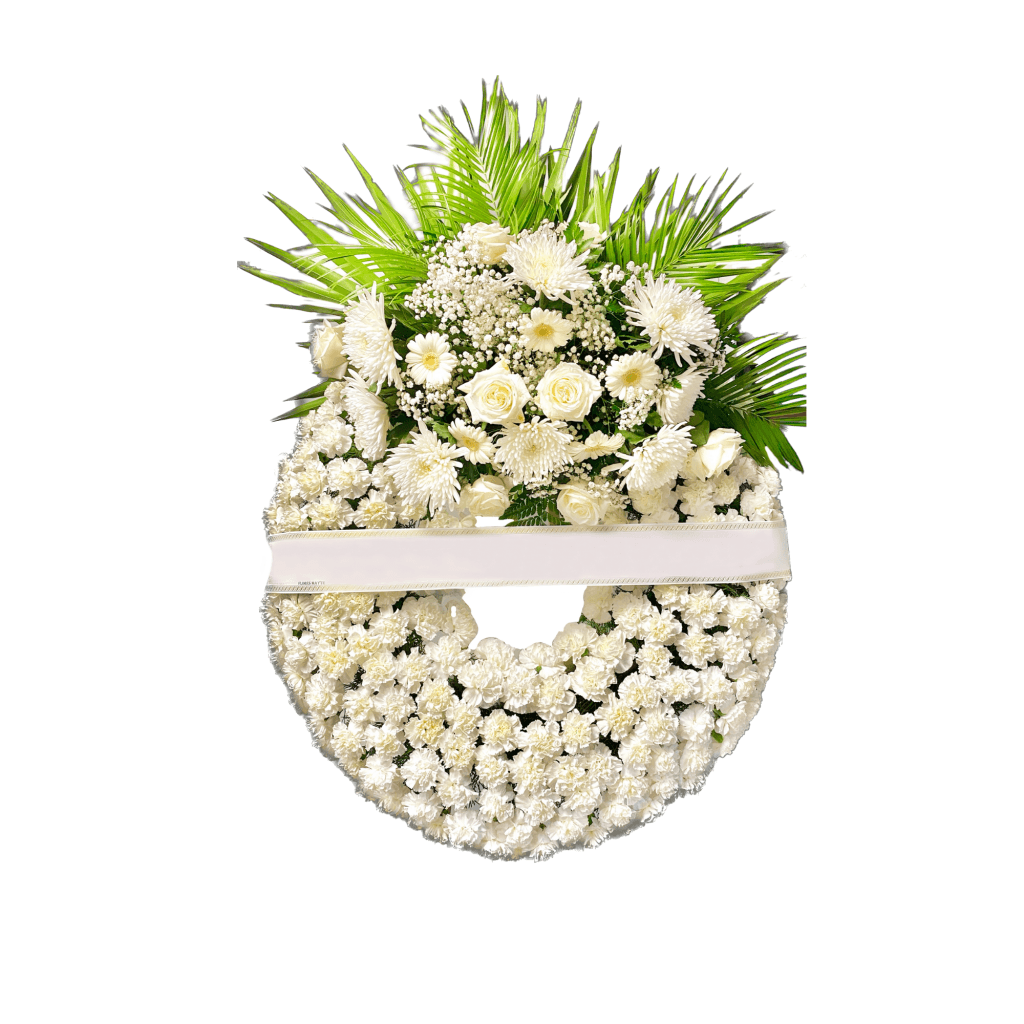 Corona de flores blanca