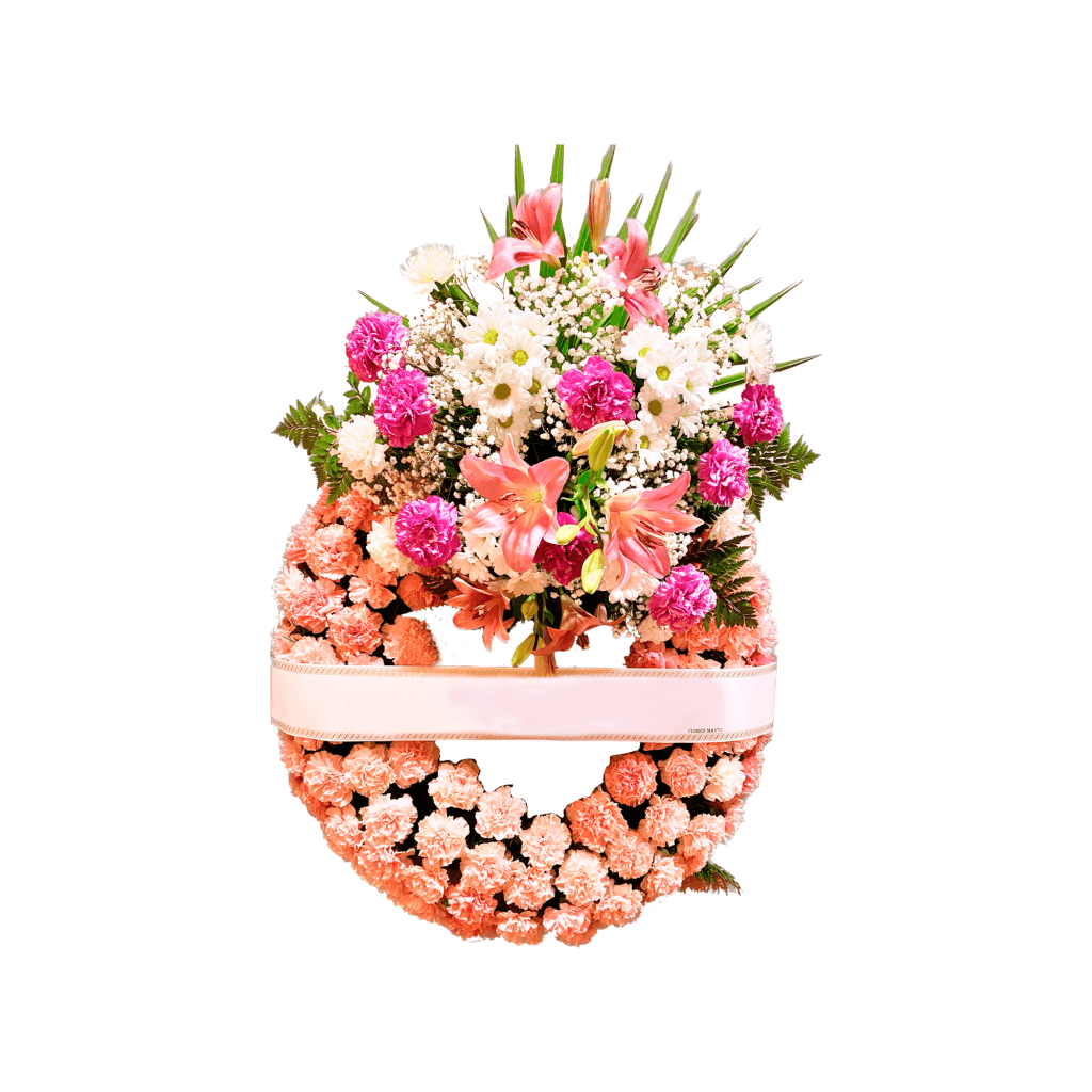 CORONA DE FLORES ROSA