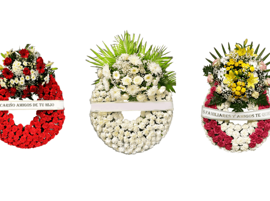 Corona de flores funerarias